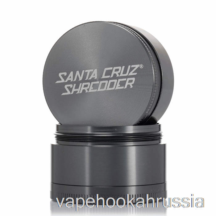 Измельчитель Vape Russia Santa Cruz 2,2 дюйма, средний измельчитель из 4 частей, серый (53 мм)